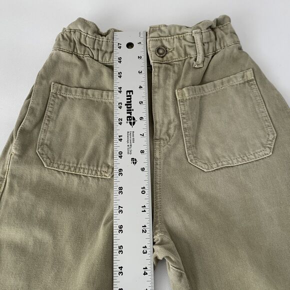 Zara Paperbag Denim Jeans Sz 2 Brown High Rise Taper Pant Preppy Boho Grunge - Picture 10 of 12